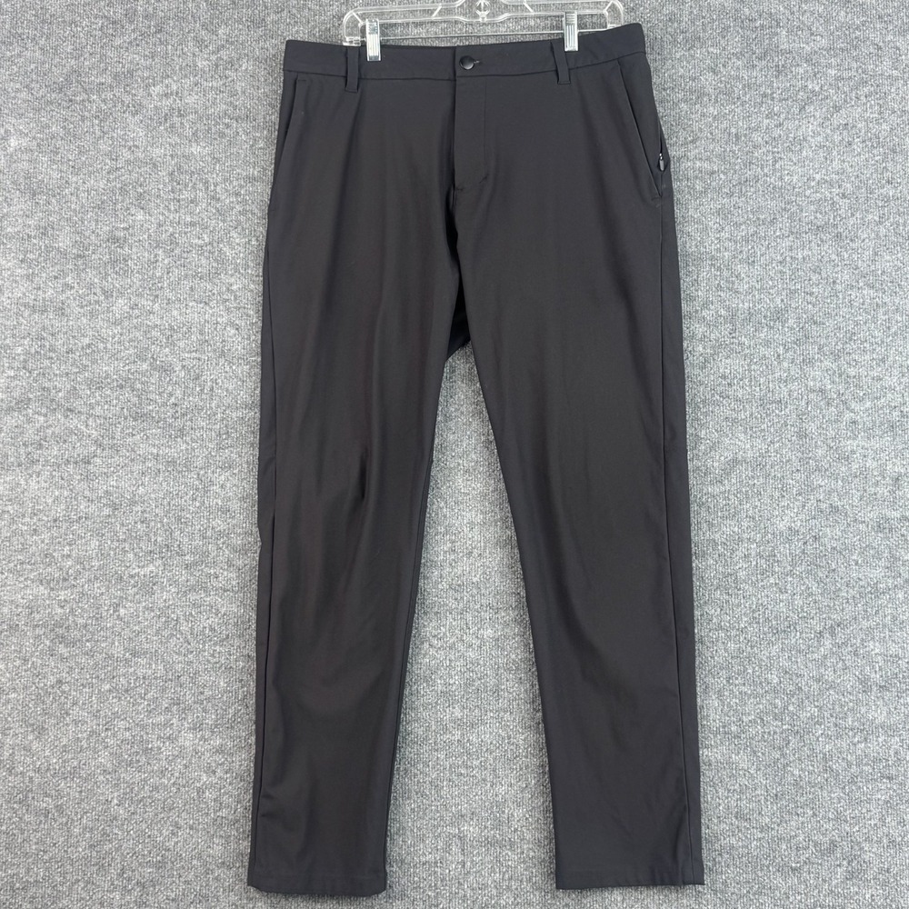 Lululemon Commission Pants Mens 34x31 Black Warpstreme Performance Stretch